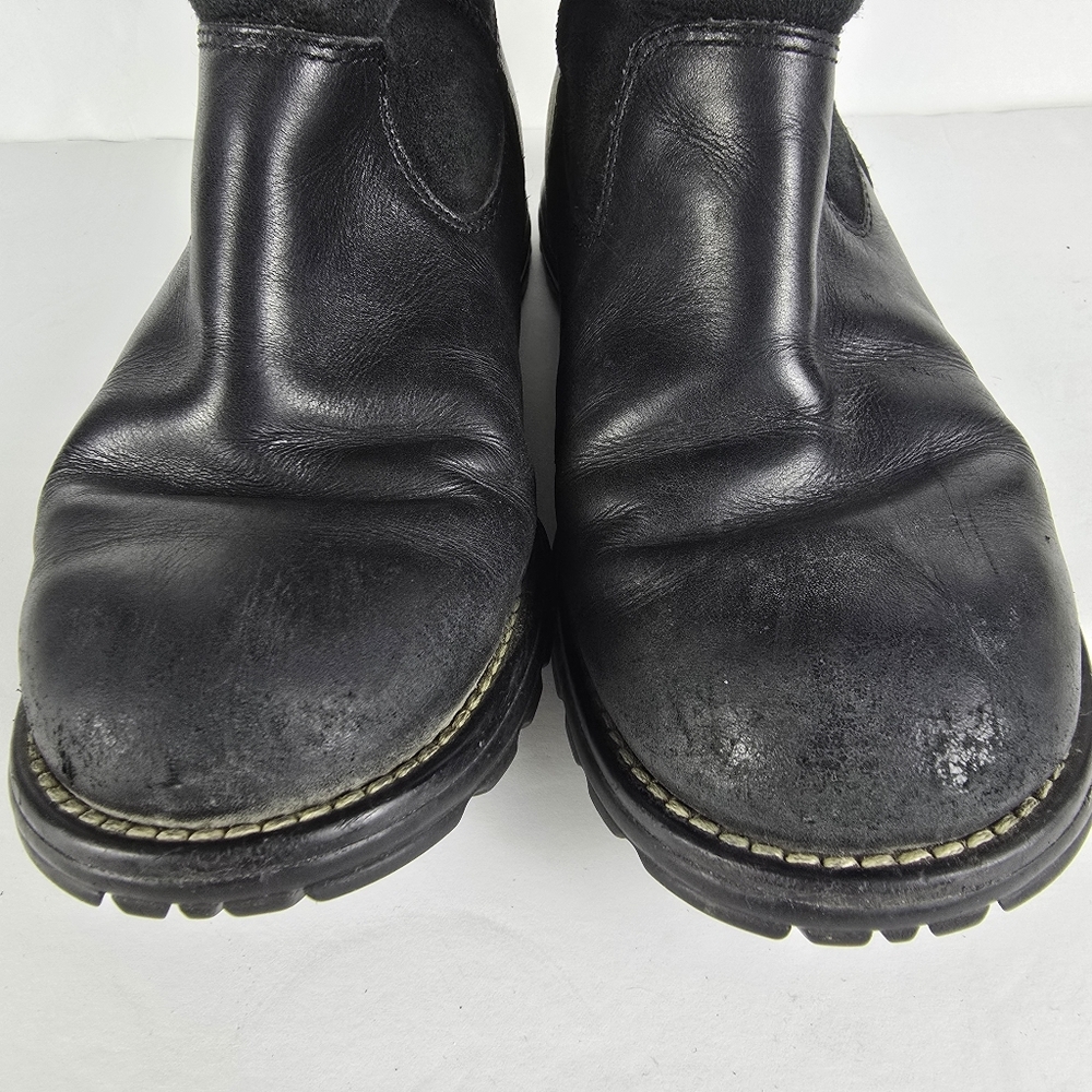 Ugg Womens Black Brooks Shearling Lined Winter Casual Suede and Leather Size 7 - Picture 2 of 14